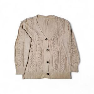 ✨️End Of Winter Sale✨️Beige Open Knit Drop Shoulder Cardigan (New/Unused)